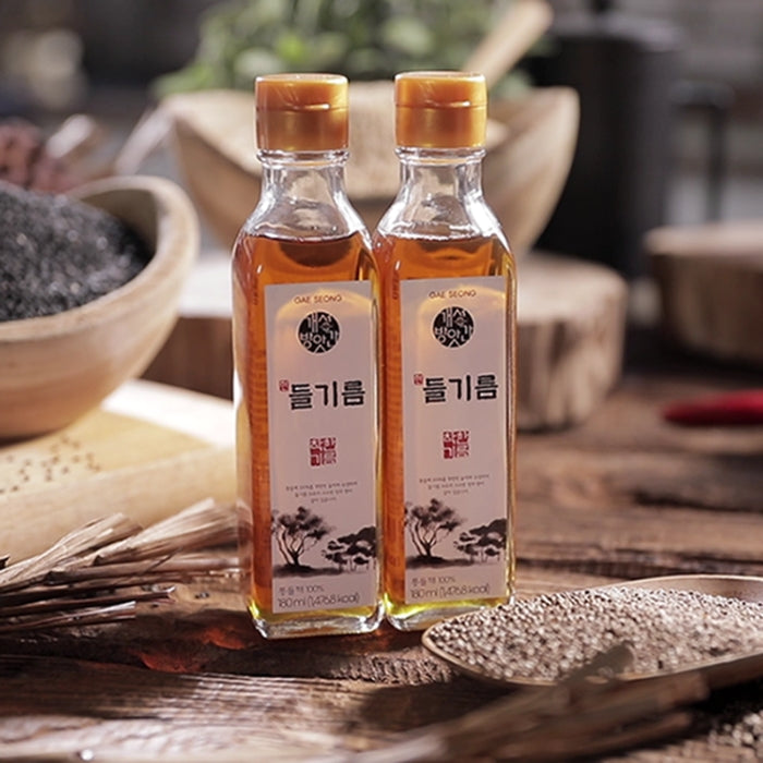 GaeSeong Perilla 180ml / 개성 들기름 통들깨 100% 180ml